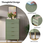 5-Drawer Dresser with Wide Drawers - Modern Wooden Chest for Bedroom, Living Room, Closet & Hallway Storage