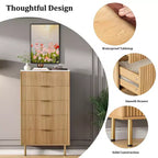 5-Drawer Dresser with Wide Drawers - Modern Wooden Chest for Bedroom, Living Room, Closet & Hallway Storage
