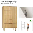 5-Drawer Dresser with Wide Drawers - Modern Wooden Chest for Bedroom, Living Room, Closet & Hallway Storage
