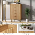 5-Drawer Dresser with Wide Drawers - Modern Wooden Chest for Bedroom, Living Room, Closet & Hallway Storage