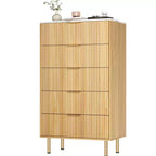 5-Drawer Dresser with Wide Drawers - Modern Wooden Chest for Bedroom, Living Room, Closet & Hallway Storage