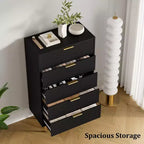 5-Drawer Dresser with Wide Drawers - Modern Wooden Chest for Bedroom, Living Room, Closet & Hallway Storage
