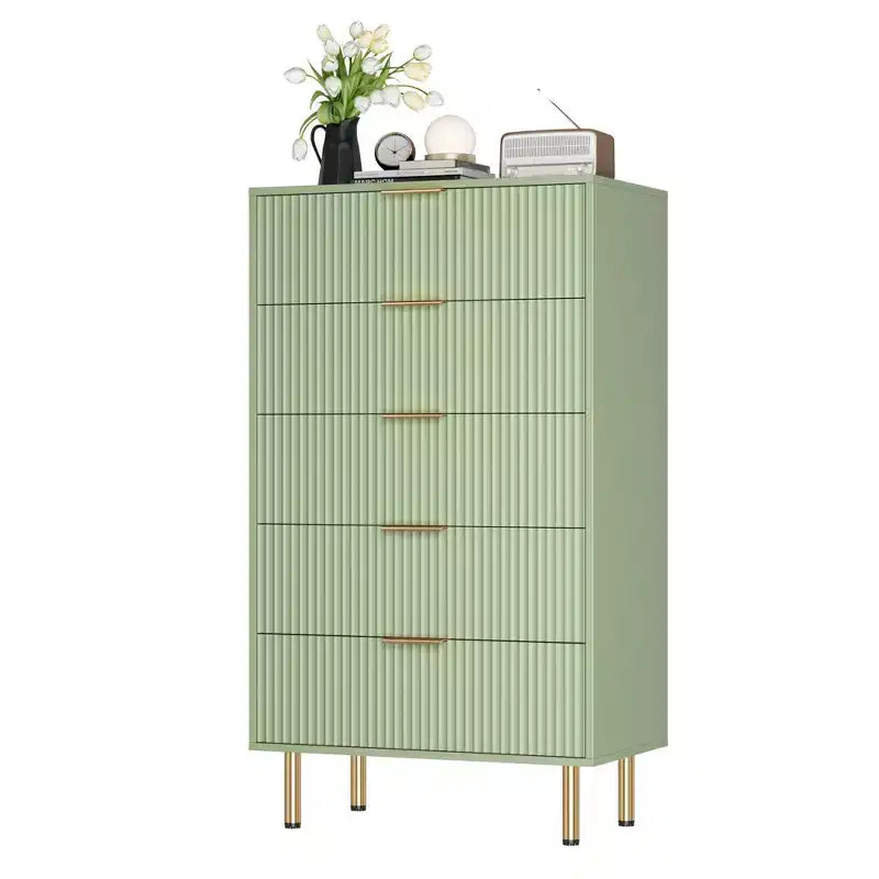 5-Drawer Dresser with Wide Drawers - Modern Wooden Chest for Bedroom, Living Room, Closet & Hallway Storage