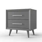 2 Drawer Nightstand for Nursery or Bedroom, Mid-Century Modern with Ball-Bearing Glides, Non-Toxic Finish
