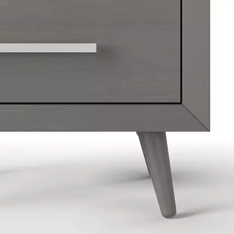 2 Drawer Nightstand for Nursery or Bedroom, Mid-Century Modern with Ball-Bearing Glides, Non-Toxic Finish