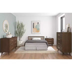 2 Drawer Nightstand for Nursery or Bedroom, Mid-Century Modern with Ball-Bearing Glides, Non-Toxic Finish