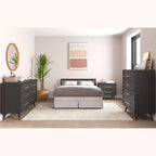 2 Drawer Nightstand for Nursery or Bedroom, Mid-Century Modern with Ball-Bearing Glides, Non-Toxic Finish