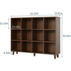 Freestanding Cube Bookshelf Organizer, Leg Base Open Bookcase, Modern Storage Shelf for Home Office, Living Room & Bedroom