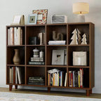 Freestanding Cube Bookshelf Organizer, Leg Base Open Bookcase, Modern Storage Shelf for Home Office, Living Room & Bedroom