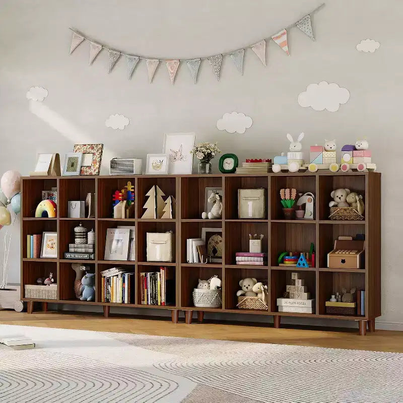 Freestanding Cube Bookshelf Organizer, Leg Base Open Bookcase, Modern Storage Shelf for Home Office, Living Room & Bedroom