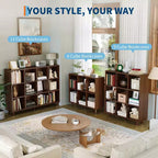 Freestanding Cube Bookshelf Organizer, Leg Base Open Bookcase, Modern Storage Shelf for Home Office, Living Room & Bedroom