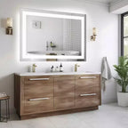 Anti-Fog LED Bathroom Mirror, Dual Light Source with Three Lighting Modes, Wall-Mounted Smart Vanity Mirror