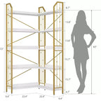 Corner 5 Tier Bookshelf, 72 l Shaped Tall Bookcase Shelf Storage Organizer, Modern Book Shelf for Bedroom, Living Room and Home Office