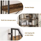 Corner 5 Tier Bookshelf, 72 l Shaped Tall Bookcase Shelf Storage Organizer, Modern Book Shelf for Bedroom, Living Room and Home Office