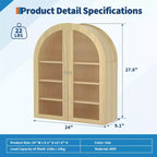 Arched Bathroom Wall Cabinet, Farmhouse Wood Wall Mounted Medicine Storage Cabinet with Acrylic Doors and Adjustable Shelves for Kitchen Laundry Room