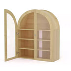 Arched Bathroom Wall Cabinet, Farmhouse Wood Wall Mounted Medicine Storage Cabinet with Acrylic Doors and Adjustable Shelves for Kitchen Laundry Room