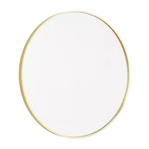 HomeRoots 30 Gold Metal Round Framed Bathroom Vanity Mirror