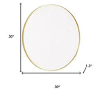 30" Gold Metal Round Framed Bathroom Vanity Mirror, Waterproof & Rust-Resistant Wall Mount