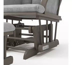Cozy Glider Rocker and Ottoman Set, Padded Cushion with Storage Pockets, Solid Rubberwood Base & Frame
