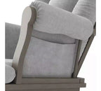 Cozy Glider Rocker and Ottoman Set, Padded Cushion with Storage Pockets, Solid Rubberwood Base & Frame