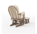 Cozy Glider Rocker and Ottoman Set, Padded Cushion with Storage Pockets, Solid Rubberwood Base & Frame