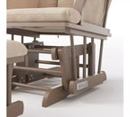 Cozy Glider Rocker and Ottoman Set, Padded Cushion with Storage Pockets, Solid Rubberwood Base & Frame