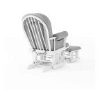 Cozy Glider Rocker and Ottoman Set, Padded Cushion with Storage Pockets, Solid Rubberwood Base & Frame