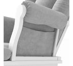 Cozy Glider Rocker and Ottoman Set, Padded Cushion with Storage Pockets, Solid Rubberwood Base & Frame