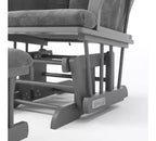 Cozy Glider Rocker and Ottoman Set, Padded Cushion with Storage Pockets, Solid Rubberwood Base & Frame