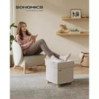 Small Folding Storage Ottoman Cube, 15x15x15.7 Inches Velvet Footstool with 9.8 Gal Capacity