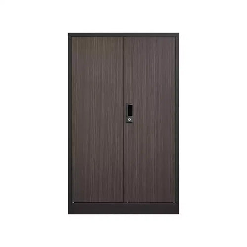 VIYET 27.5Metal Folding Storage Cabinet, Filing Cabinet w/ Locking Doors & Adjustable Shelf, Black