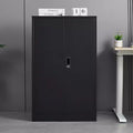 27.5" Metal Folding Storage Cabinet, Filing Cabinet with Locking Doors & Adjustable Shelves, Black