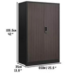 27.5" Metal Folding Storage Cabinet, Filing Cabinet with Locking Doors & Adjustable Shelves, Black