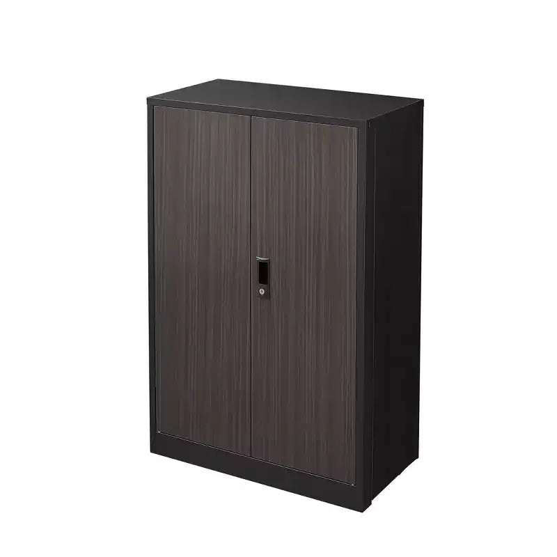 27.5" Metal Folding Storage Cabinet, Filing Cabinet with Locking Doors & Adjustable Shelves, Black