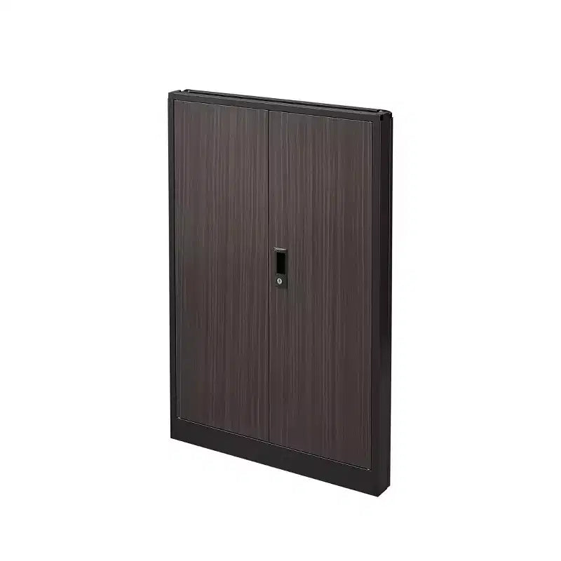 27.5" Metal Folding Storage Cabinet, Filing Cabinet with Locking Doors & Adjustable Shelves, Black