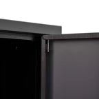 27.5" Metal Folding Storage Cabinet, Filing Cabinet with Locking Doors & Adjustable Shelves, Black
