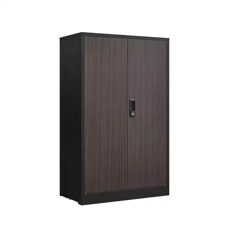 27.5" Metal Folding Storage Cabinet, Filing Cabinet with Locking Doors & Adjustable Shelves, Black