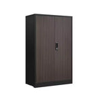 27.5" Metal Folding Storage Cabinet, Filing Cabinet with Locking Doors & Adjustable Shelves, Black