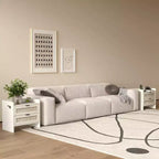Rattan Nightstand with Charging Station, 2-Drawer Boho Bedside Table with Type-C Port and USB