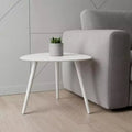 14" White Aluminum End Table, Triangular Lightweight Side Table for Living Room or Bedroom
