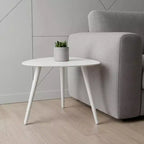 14" White Aluminum End Table, Triangular Lightweight Side Table for Living Room or Bedroom