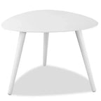 14" White Aluminum End Table, Triangular Lightweight Side Table for Living Room or Bedroom