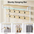 Industrial Hall Tree Shoe Bench, 72 Coat Rack with Storage Shelf, Hanging Bar & 8 Hooks for Entryway