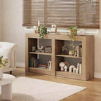 59-Inch Entryway Table with 2-Tier Shelf, Rectangle Design Sofa Console Table for Entryway, Living Room, Hallway, Oak Color