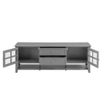 59" Modern TV Stand for 60" TVs, Grey MDF Media Console with Multifunctional Storage & Silent Magnetic Doors