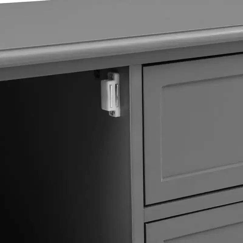 59" Modern TV Stand for 60" TVs, Grey MDF Media Console with Multifunctional Storage & Silent Magnetic Doors