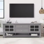 59" Modern TV Stand for 60" TVs, Grey MDF Media Console with Multifunctional Storage & Silent Magnetic Doors