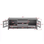 59" Modern TV Stand for 60" TVs, Grey MDF Media Console with Multifunctional Storage & Silent Magnetic Doors