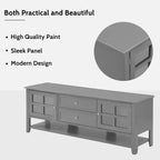 59" Modern TV Stand for 60" TVs, Grey MDF Media Console with Multifunctional Storage & Silent Magnetic Doors