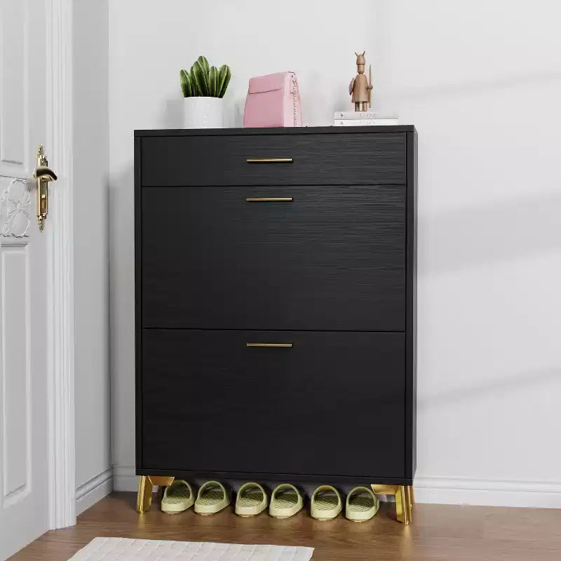 Meuble à chaussures autoportant dissimulé avec 2 tiroirs basculants, meuble à chaussures multicolore, organisateur de chaussures assorti pour entrée/couloir
